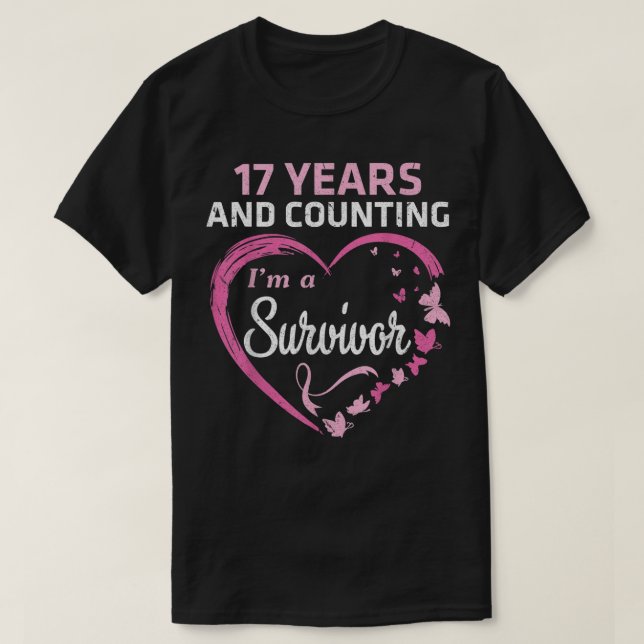 Camiseta 17 años y contando que soy una sobreviviente de cá (Diseño del anverso)