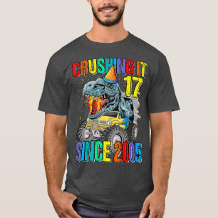 Camiseta 17 Aplastándolo desde 2005 Monster Truck Dinosaur