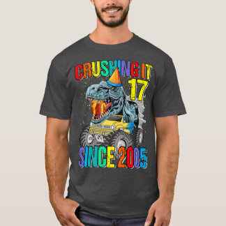 Camiseta 17 Aplastándolo desde 2005 Monster Truck Dinosaur