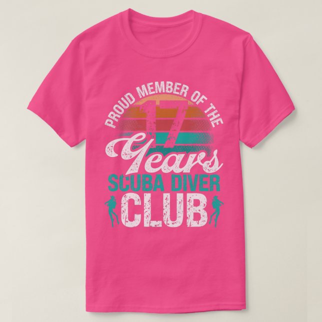 Camiseta 17 cumpleaños Buceo Scuba de 17 años (Diseño del anverso)