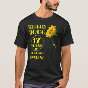 Camiseta 17 cumpleaños Chica de girasol de 17 años febrero