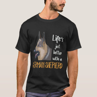 Camiseta 17 La vida es mejor con un pastor alemán
