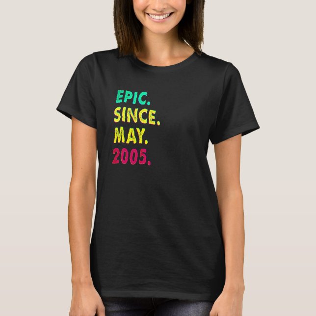 Camiseta 17 Year Old  Epic Since May 2005 17th Birthday Vin (Anverso)