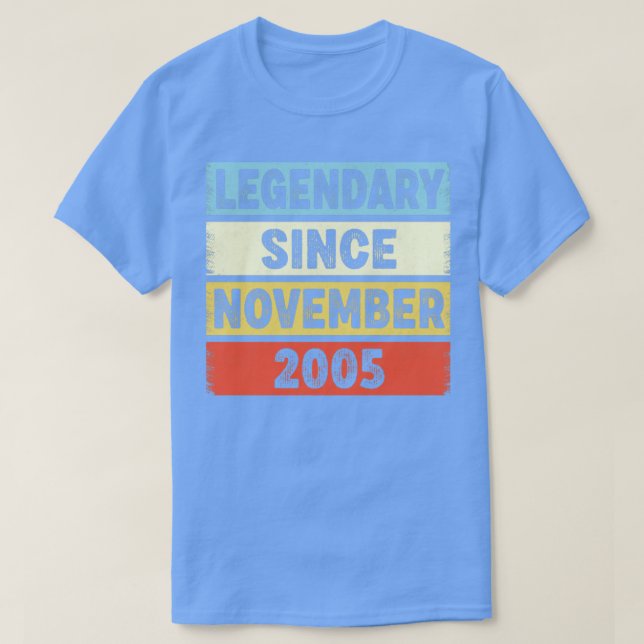 Camiseta 17 Years Old Legendary Since November 2005 17th Bi (Diseño del anverso)