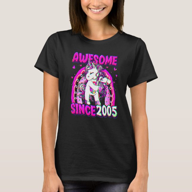 Camiseta 17 Years Old Unicorn Flossing 17th Birthday Girl U (Anverso)