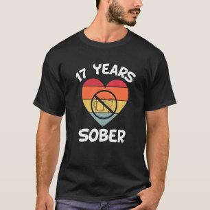 Camiseta 17 Years Sober Recovery Addiction Sobriety Date So
