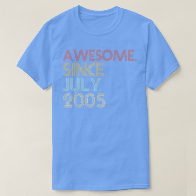 Camiseta 17th Birthday Party 17 Years Old Awesome Since Jul (Diseño del anverso)