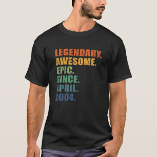 Camiseta 18º Cumpleaños, Abril De 2004, Hombres Mujeres, 18
