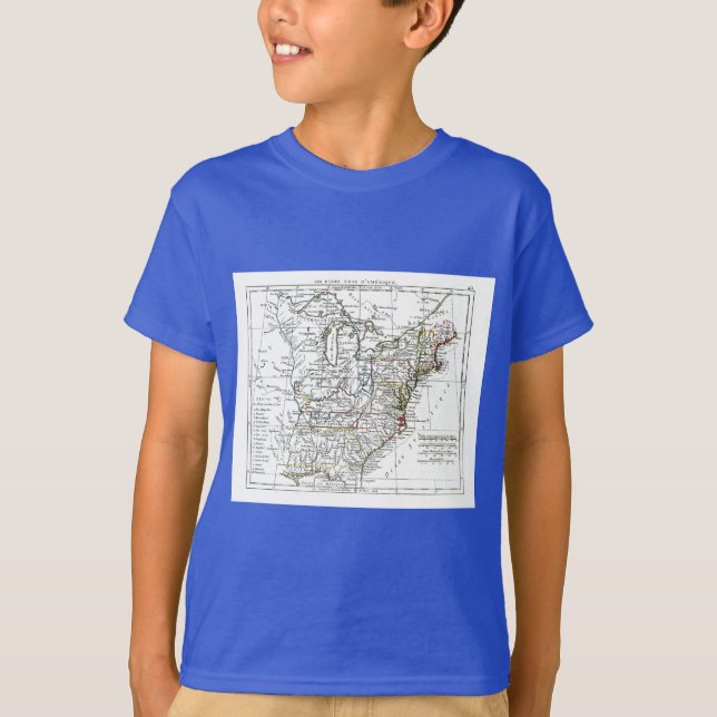 Camiseta 1806 mapa - d'Amrique de Les Etats Unis (Anverso)