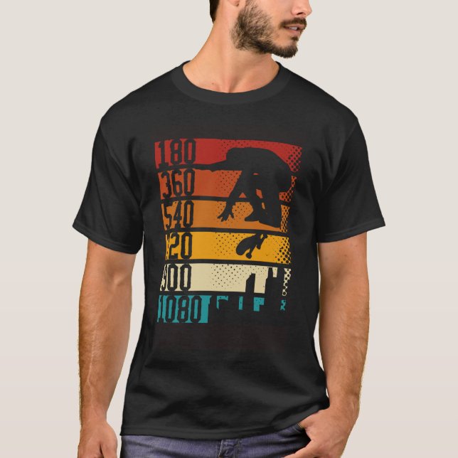 Camiseta 180 360 540 720 900 1080 Backprint Skateboarding S (Anverso)