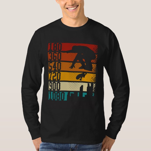 Camiseta 180 360 540 720 900 1080 Skateboarding Skater (Anverso)