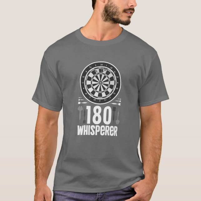 Camiseta 180 Darts Whisperer Funny Dart Player Dartboard Hu (Anverso)