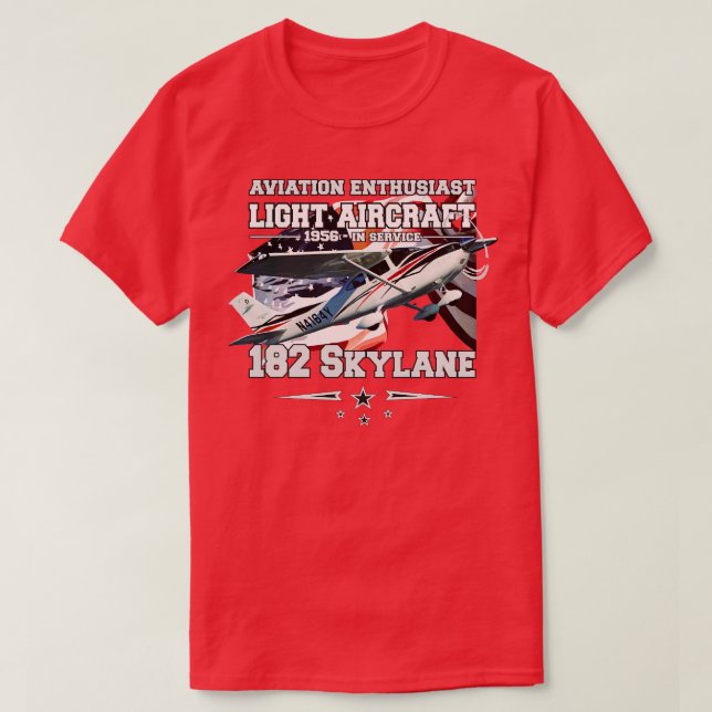 Camiseta 182 Aeronaves de uso general Skylane Light (Diseño del anverso)
