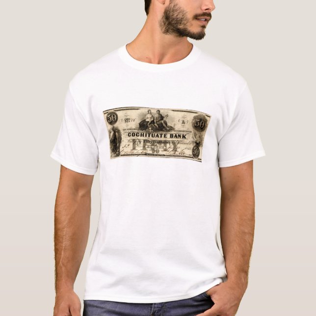 Camiseta 1853 Cochituate 50 Dólares Nota (Anverso)