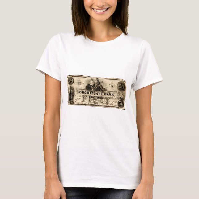 Camiseta 1853 Cochituate 50 Dólares Nota (Anverso)