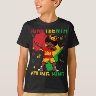 Camiseta 1865 Juneteenth Joven Rey Dabbing Niños Afric