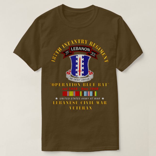 Camiseta 187º Regimiento de Infantería TF 201 Líbano con AF (Diseño del anverso)