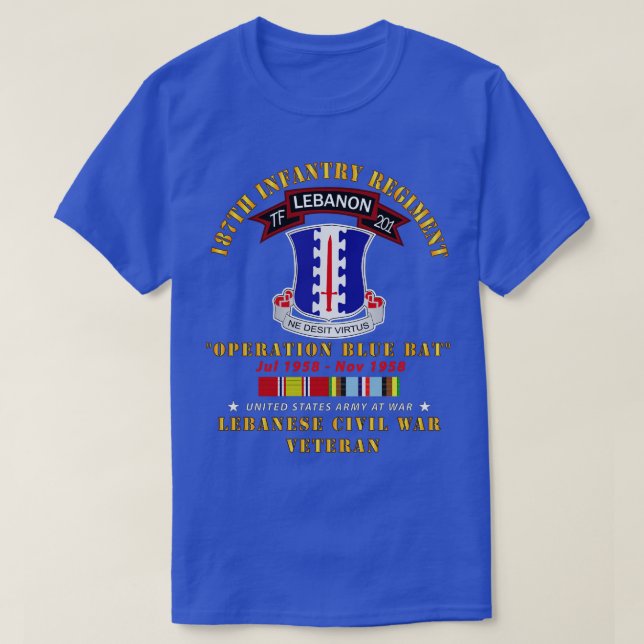 Camiseta 187º Regimiento de Infantería TF 201 Líbano con AF (Diseño del anverso)