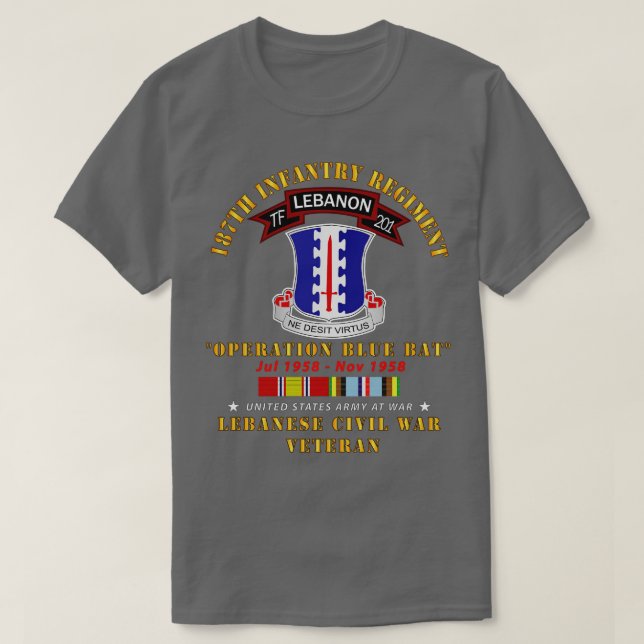 Camiseta 187º Regimiento de Infantería TF 201 Líbano con AF (Diseño del anverso)