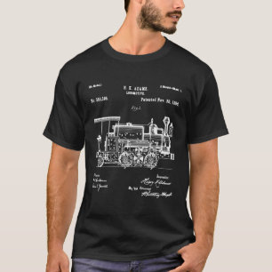Camiseta 1886 Patente de trenes de vapor para locomotoras