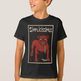 Camiseta 1896 anuncio negro y rojo del vintage de Simplicty