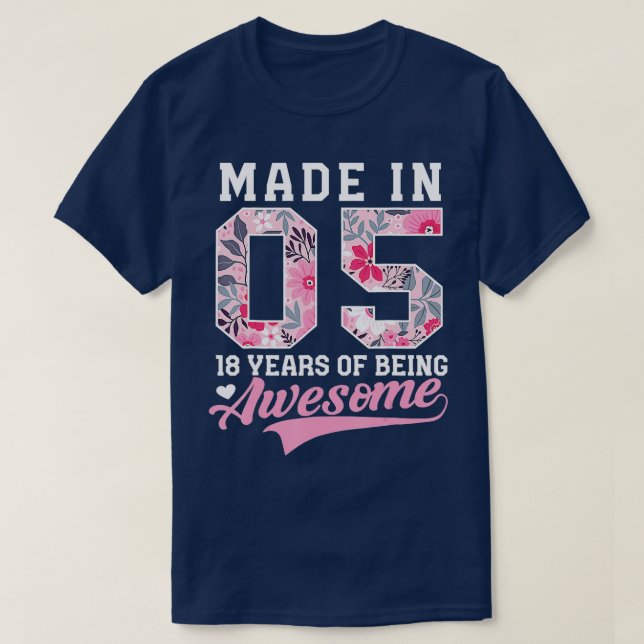 Camiseta 18.ª Fe De Cumpleaños Para Chicas Realizada En 200 (Diseño del anverso)