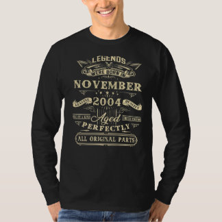 Camiseta 18.ª Nacida En Noviembre De 2004 18 Años