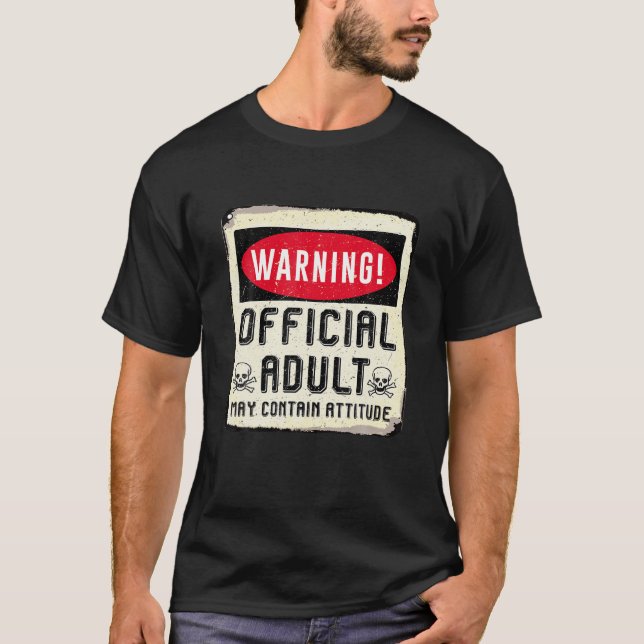 Camiseta 18.º Adulto Oficial de Aviso de Cumpleaños Puede C (Anverso)