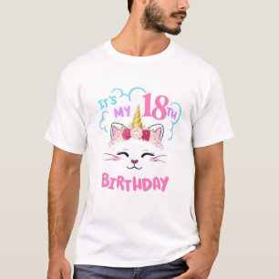 Camiseta 18.º Alojamiento De Chicas De Cumpleaños Gatos Uni