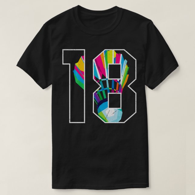 Camiseta 18.º cumpleaños Badminton Player 18 Ye (Diseño del anverso)