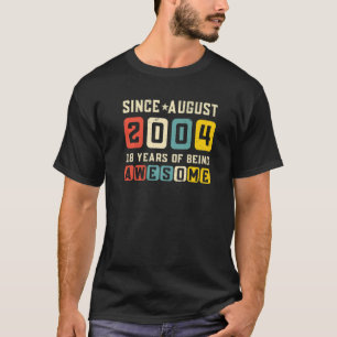 Camiseta 18.º cumpleaños increíble desde la época de agosto