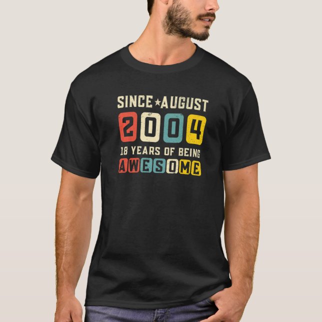 Camiseta 18.º cumpleaños increíble desde la época de agosto (Anverso)