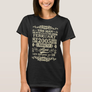 Camiseta 18.º cumpleaños La leyenda del mito del hombre feb