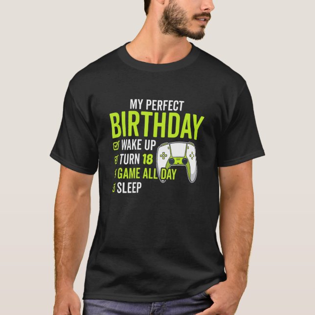 Camiseta 18.º Cumpleaños Para Los Niños Videojuegos De 18 A (Anverso)