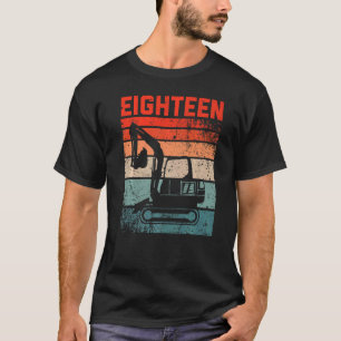 Camiseta 18.º cumpleaños Vehículo de construcción de excava