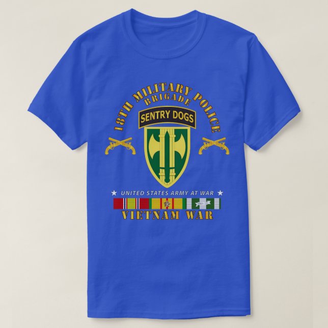 Camiseta 18.º MP Brigada Perros de centinela Vietnam con VN (Diseño del anverso)