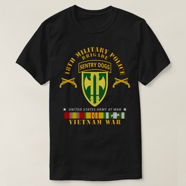 Camiseta 18.º MP Brigada Perros de centinela Vietnam con VN (Diseño del anverso)