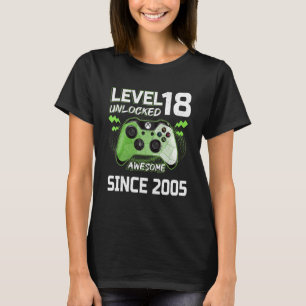 Camiseta 18.º Nacimiento Niño Nivel 18 Desbloqueado desde