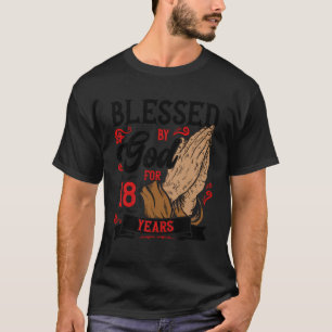 Camiseta 18.º Tema Religioso De Cumpleaños Bendecido Por Di