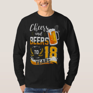 Camiseta 18 Alegres De Cumpleaños Y Cervezas A 18 Años Naci