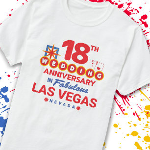 Camiseta 18° Aniversario Boda Parejas Las Vegas