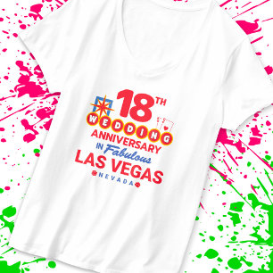 Camiseta 18° Aniversario Boda Parejas Las Vegas