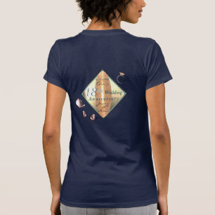 Camiseta 18° aniversario de Boda ojo de gato porcelano