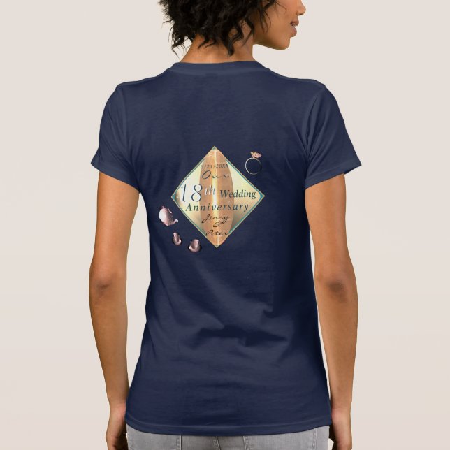 Camiseta 18° aniversario de Boda ojo de gato porcelano (Reverso)