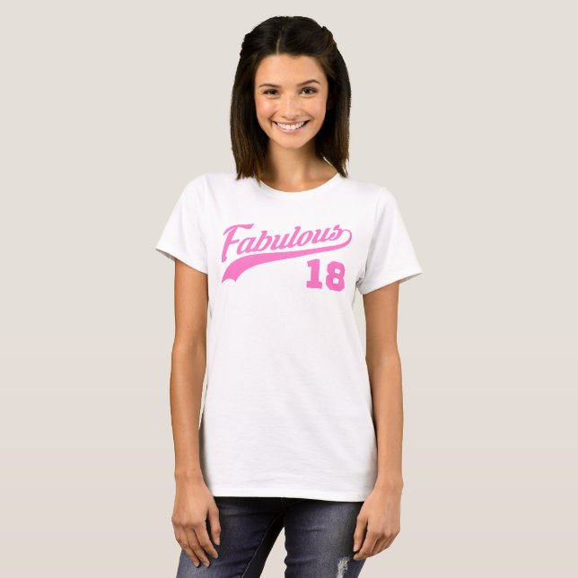 Camiseta 18 Aniversario Rosado (Anverso completo)
