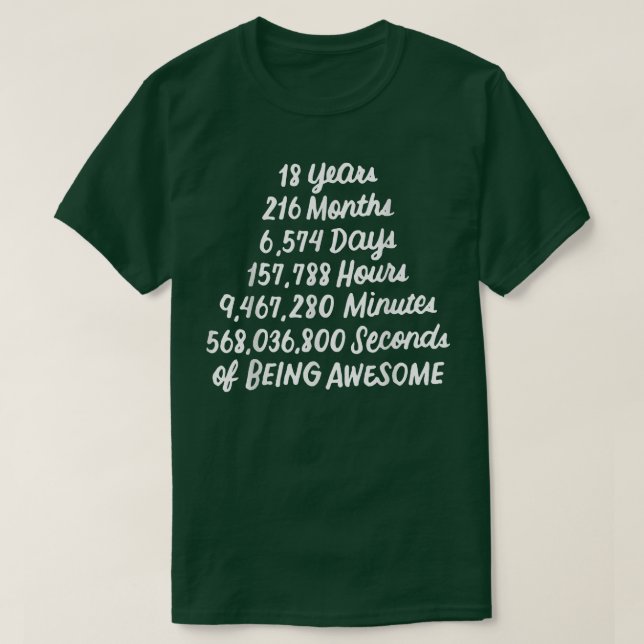 Camiseta 18 Años 216 Meses De Ser Alegre Día 18 (Diseño del anverso)