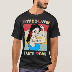Camiseta 18 años asombroso desde 2005 18º cumpleaños