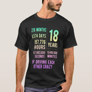 Camiseta 18 años casados divertido 18º aniversario de bodas