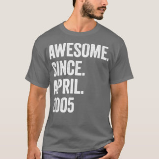 Camiseta 18 años de asombro desde abril de 2005 18º cumplea