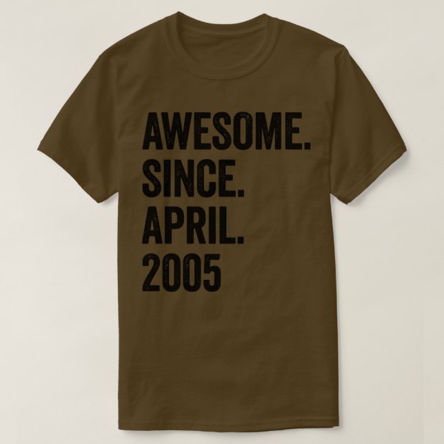 Camiseta 18 años de asombro desde abril de 2005 18º cumplea (Diseño del anverso)